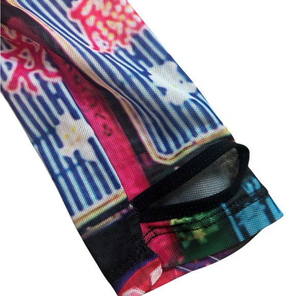 Current Mood Neon Graphic Mesh Top - Picture 3 of 4